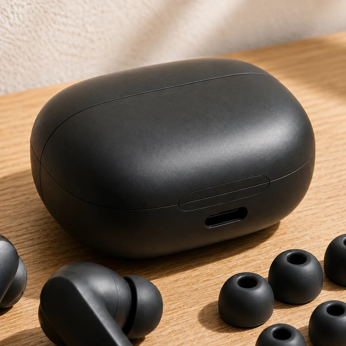 Buds Pro — close detail: Wireless charging case