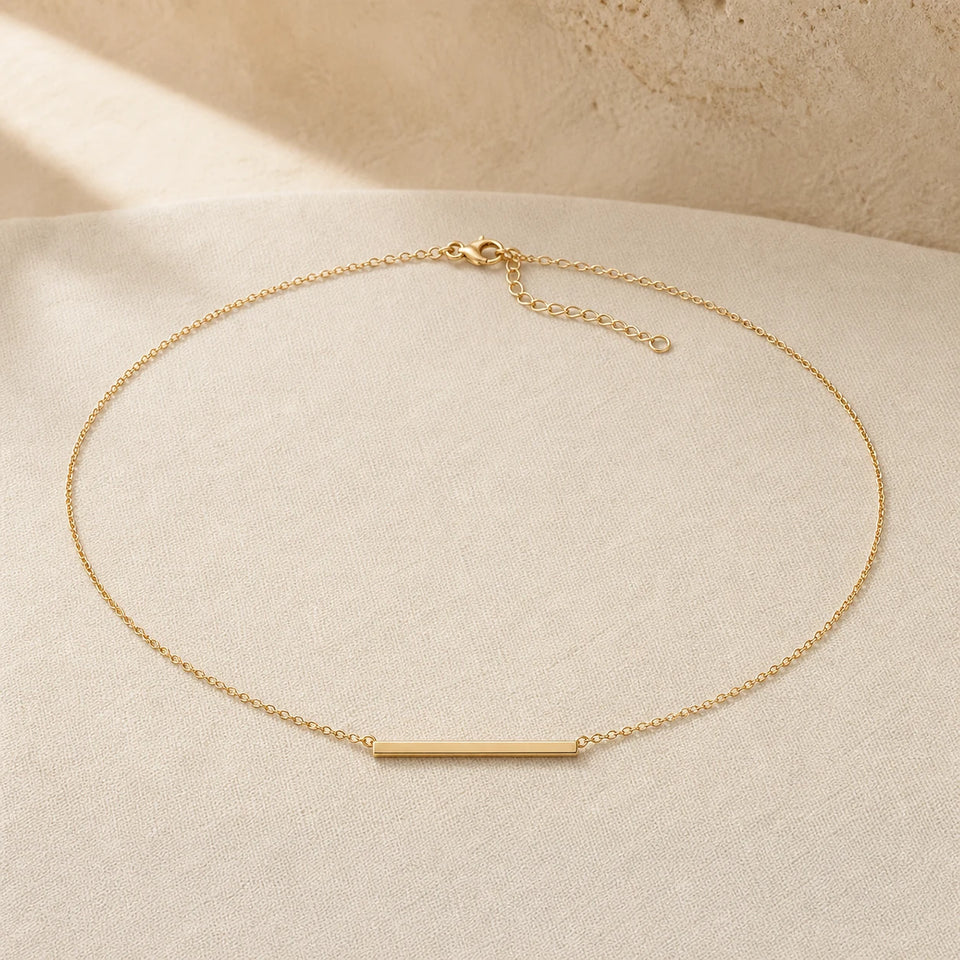 14K Bar Pendant