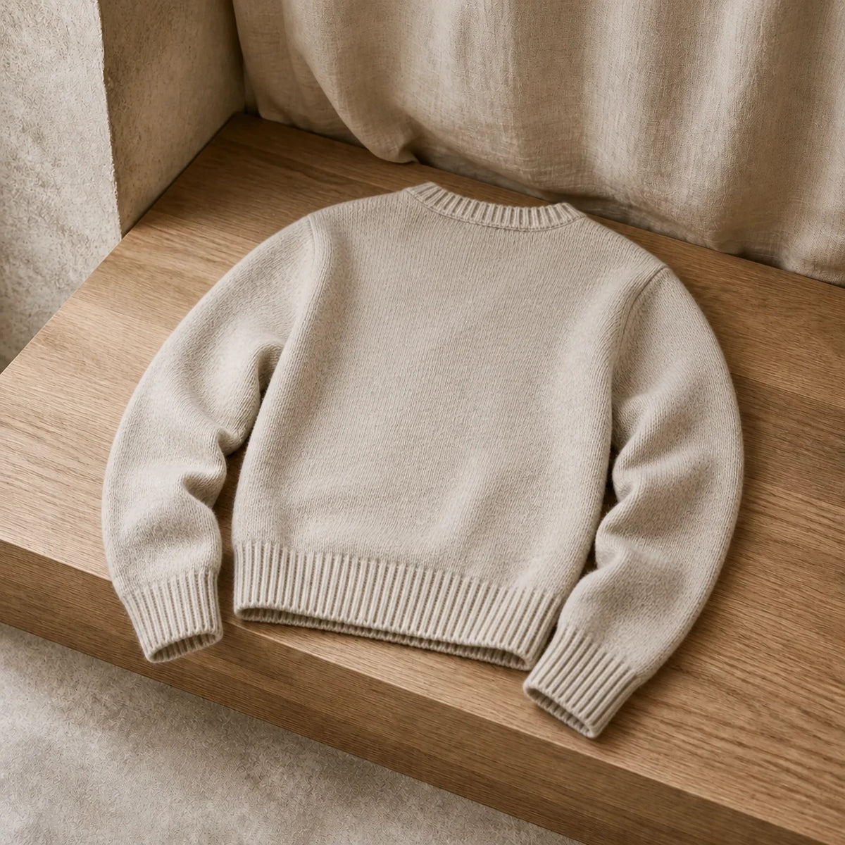 Wool Crew in Oatmeal — back view