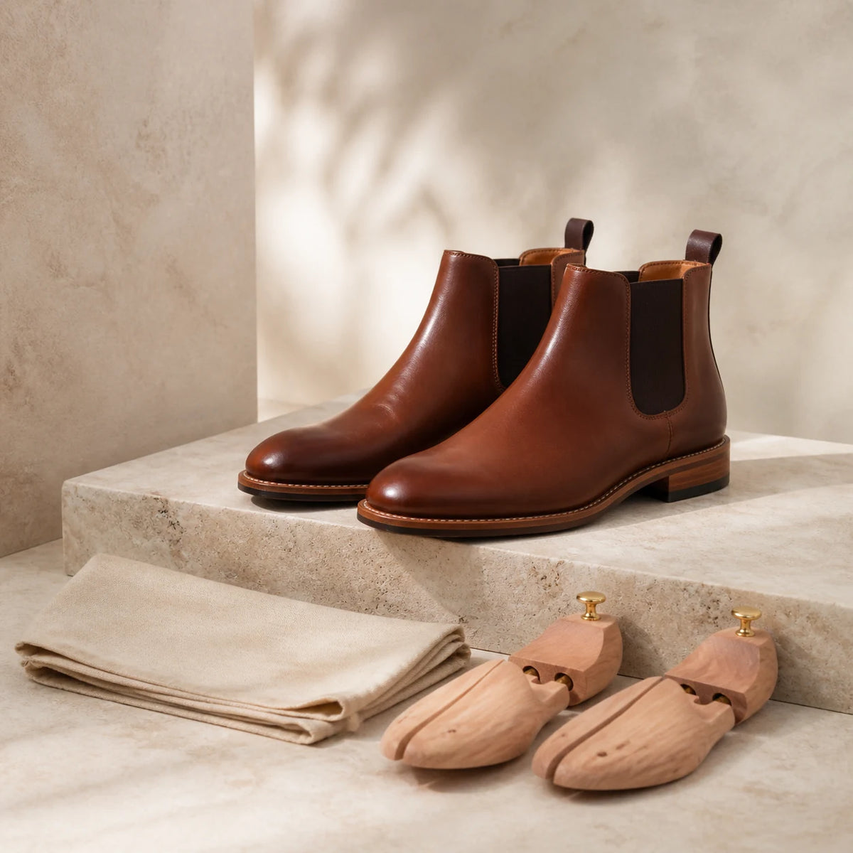 Leather Chelsea Boot in Chestnut