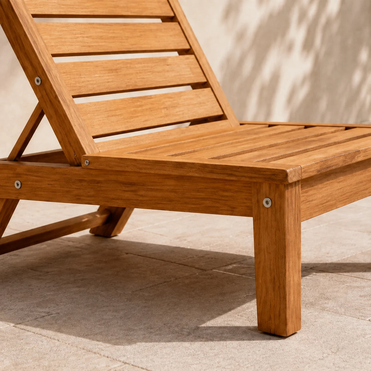 Lounge Chair — close detail: FSC-certified solid teak