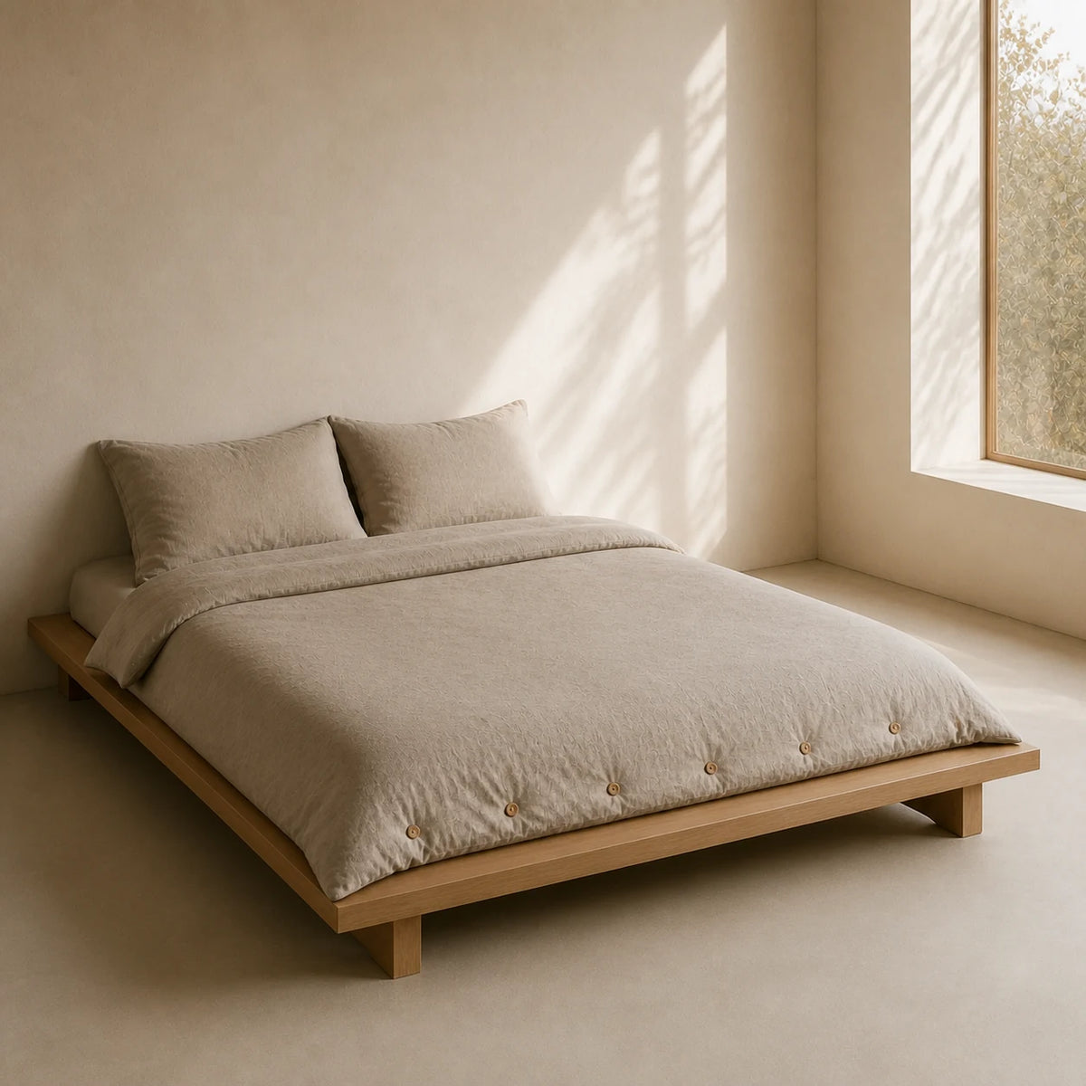 Linen Duvet Set — opposite three-quarter view