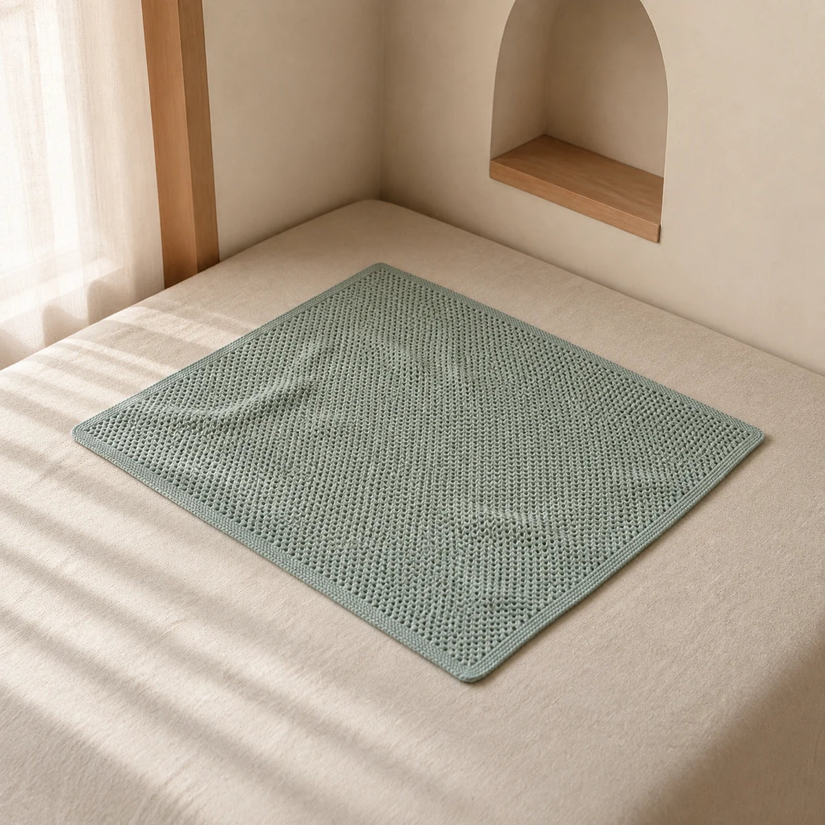 Cotton Knit Baby Blanket — back view