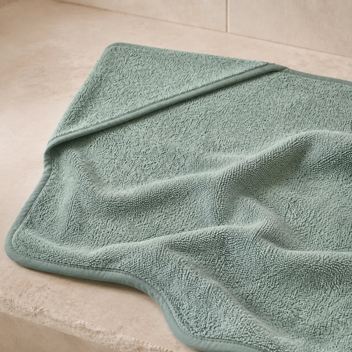 Hooded Bath Towel — close detail: GOTS-certified organic cotton terry