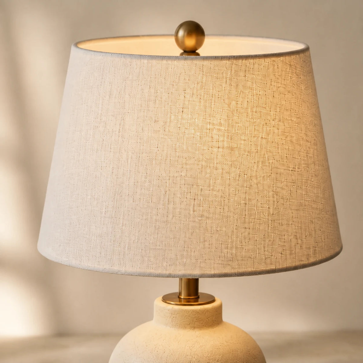 Table Lamp — close detail: Linen shade