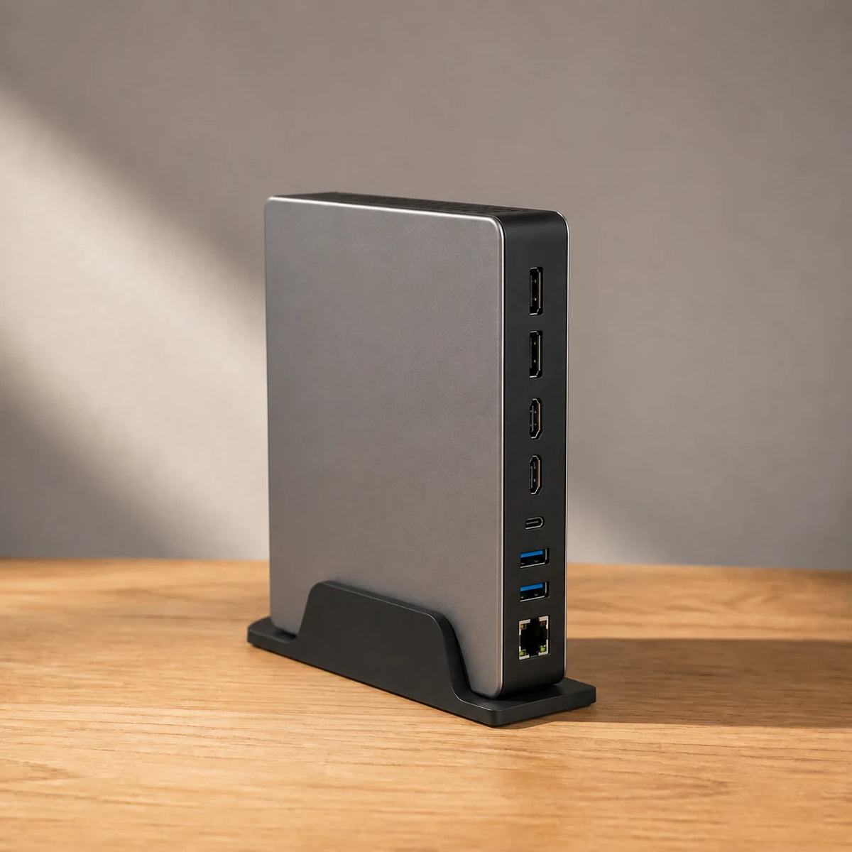4K Dual-Display Dock — opposite three-quarter view