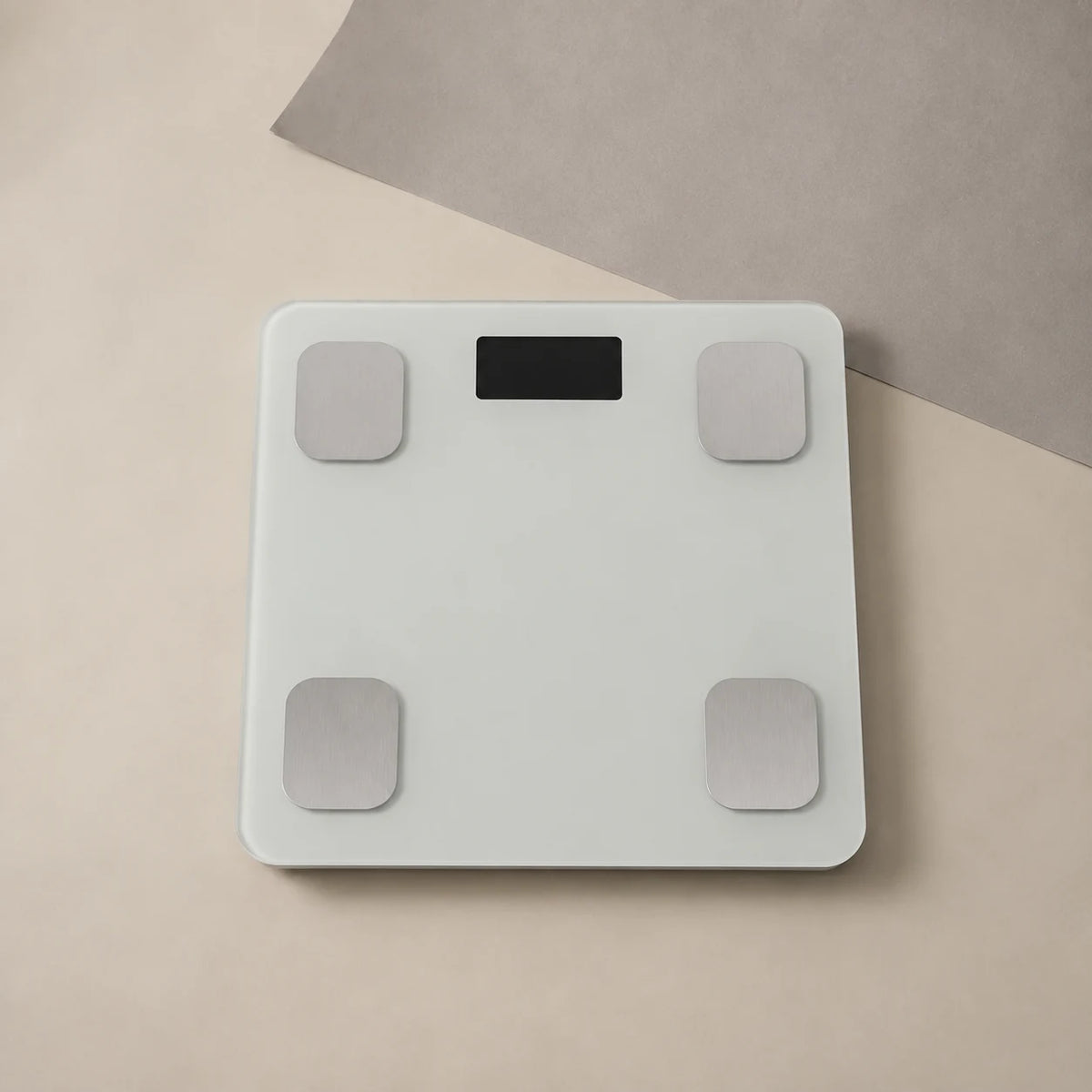 Smart Body Scale — top-down flat lay view