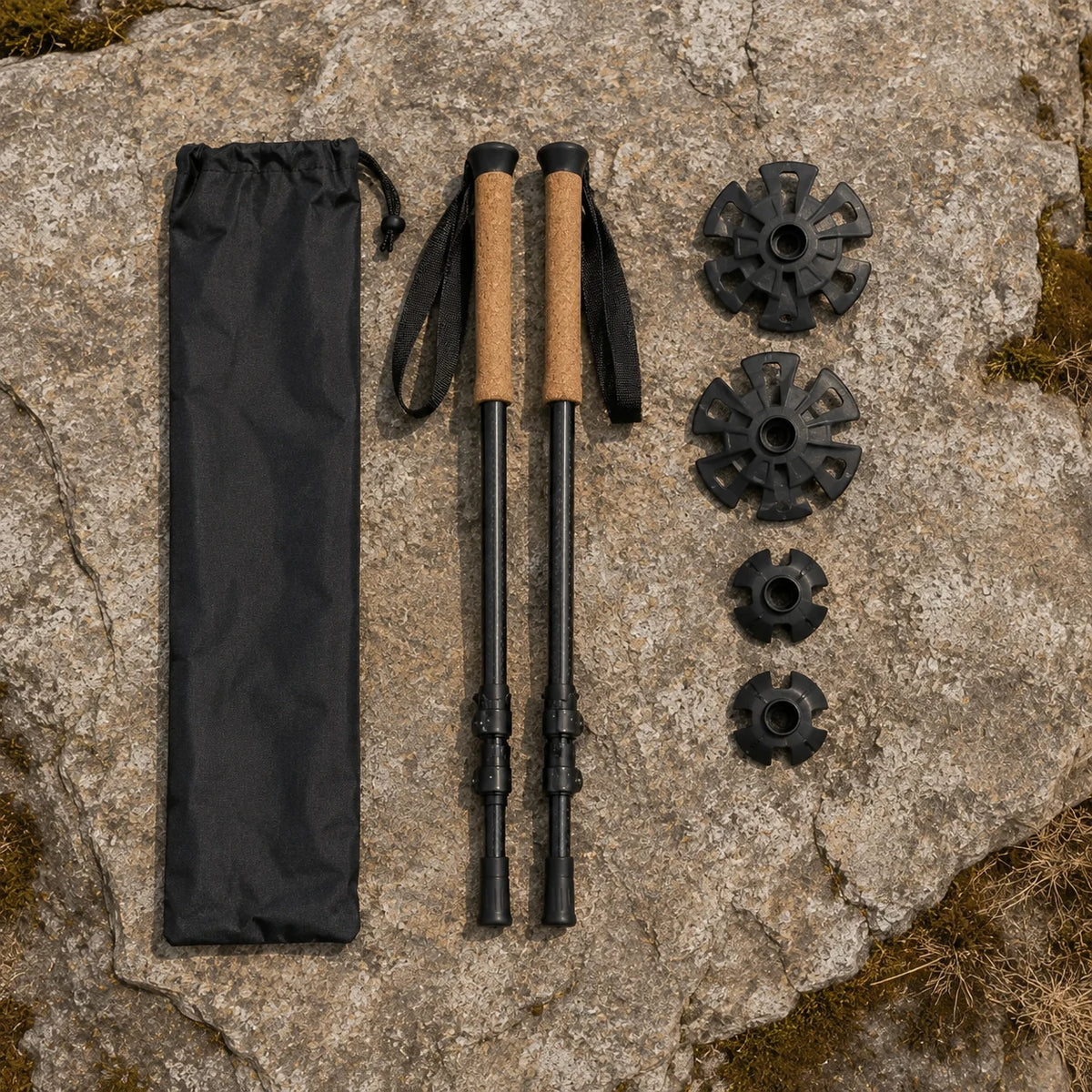 Trekking Poles — top-down flat lay view