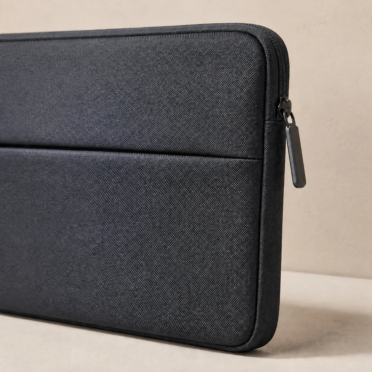 13" Laptop Sleeve — close detail: Water-resistant 600D shell