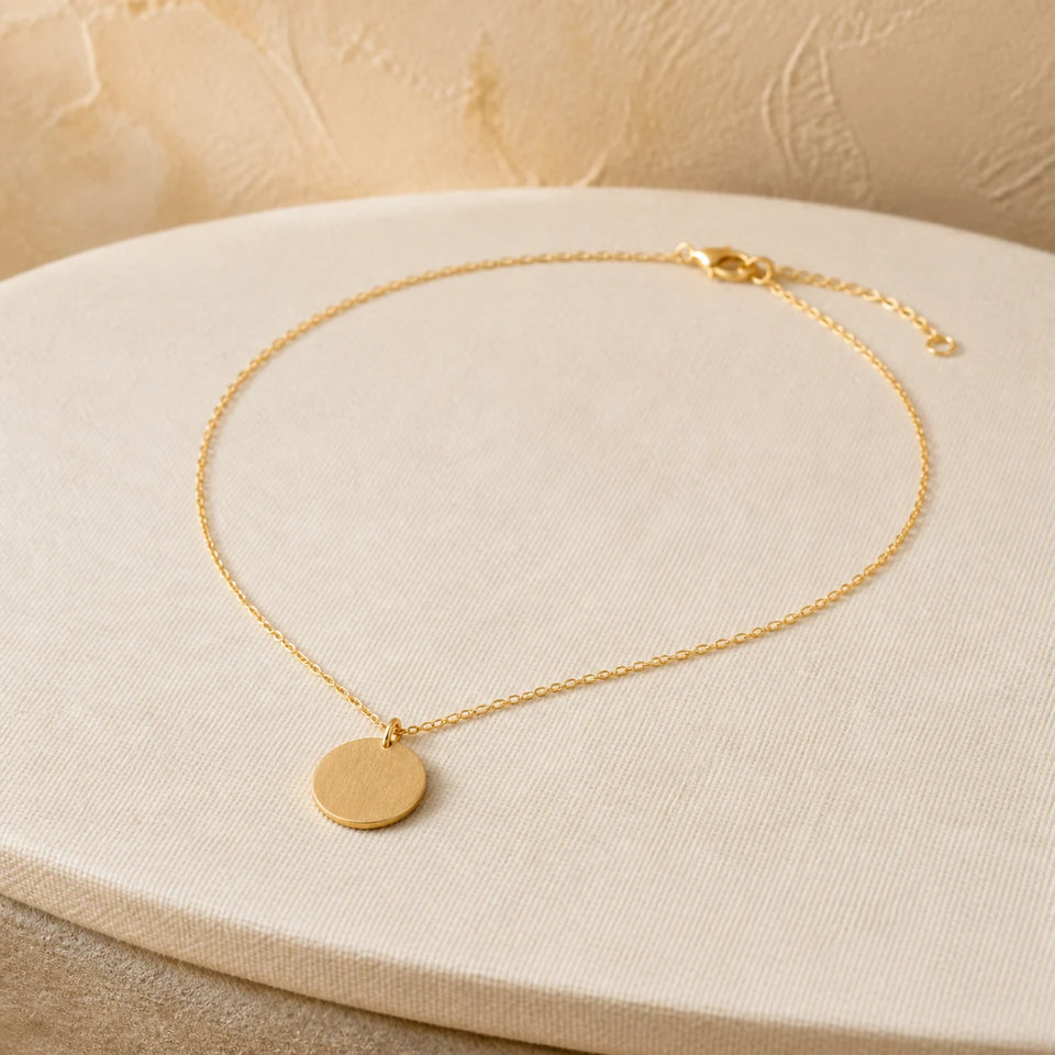 14K Disc Pendant in Yellow gold