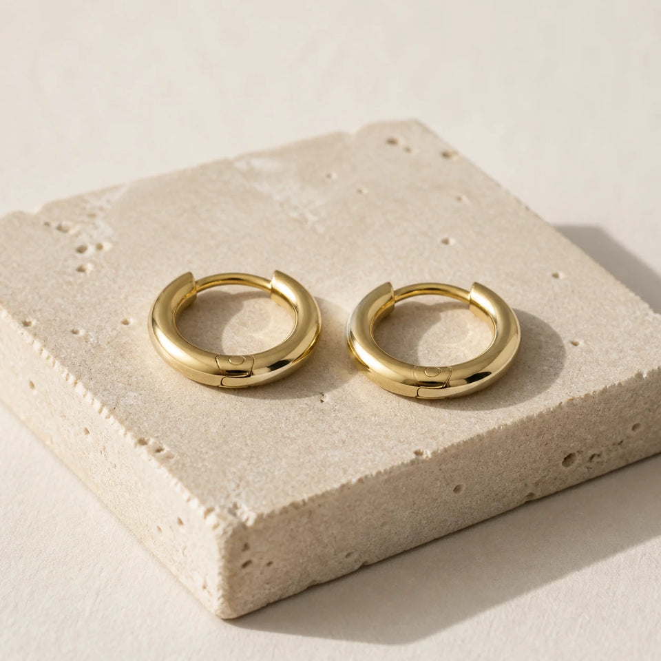 14K Huggie Hoops