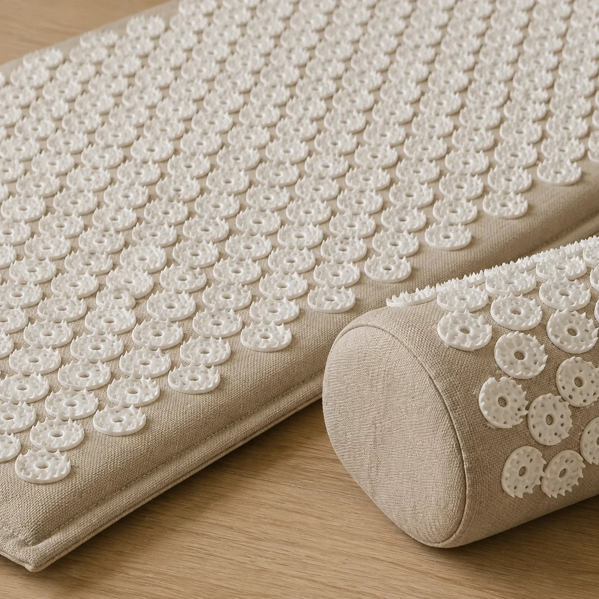 Acupressure Mat — close detail: 6,210 spikes across mat and pillow
