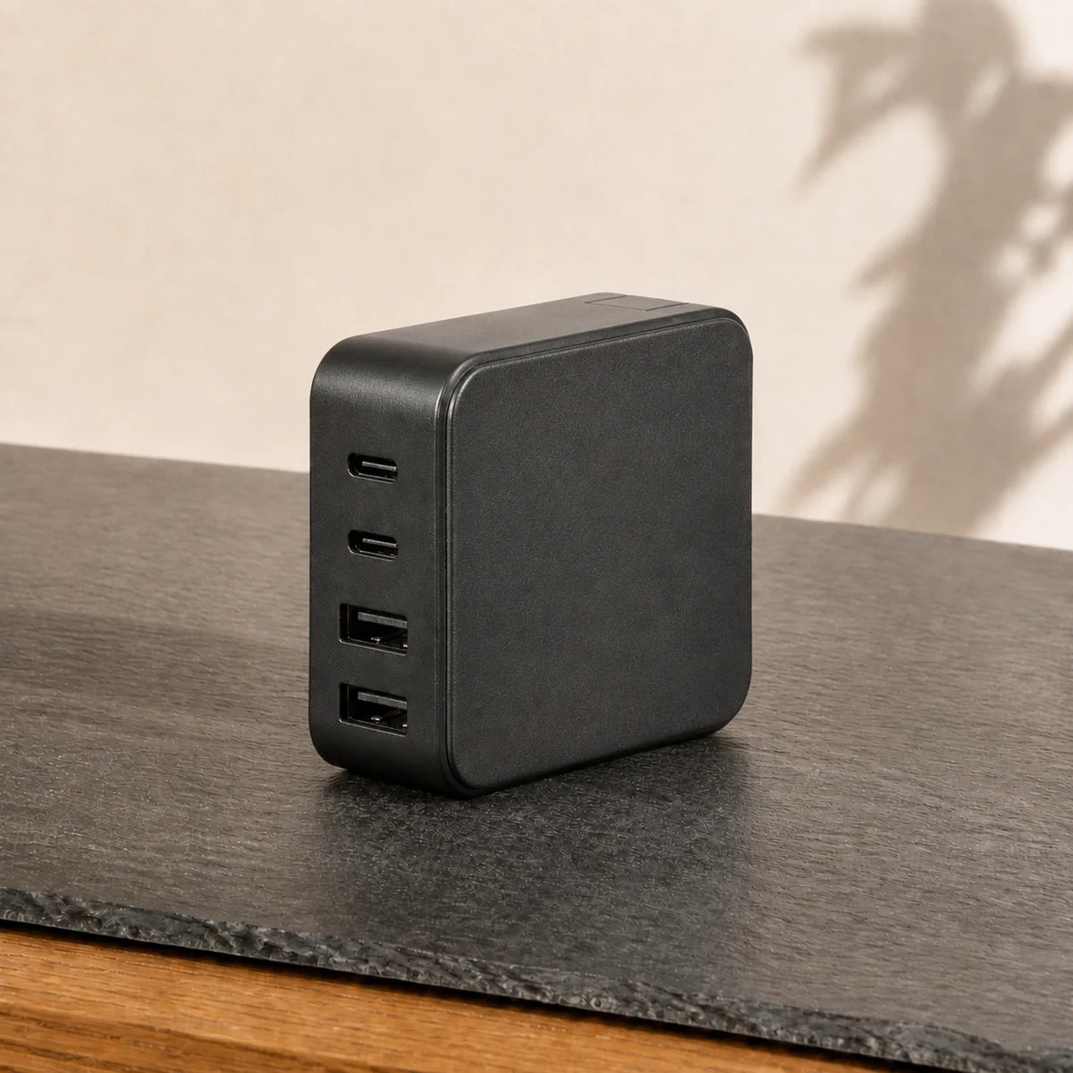 100W GaN Charger — opposite three-quarter view
