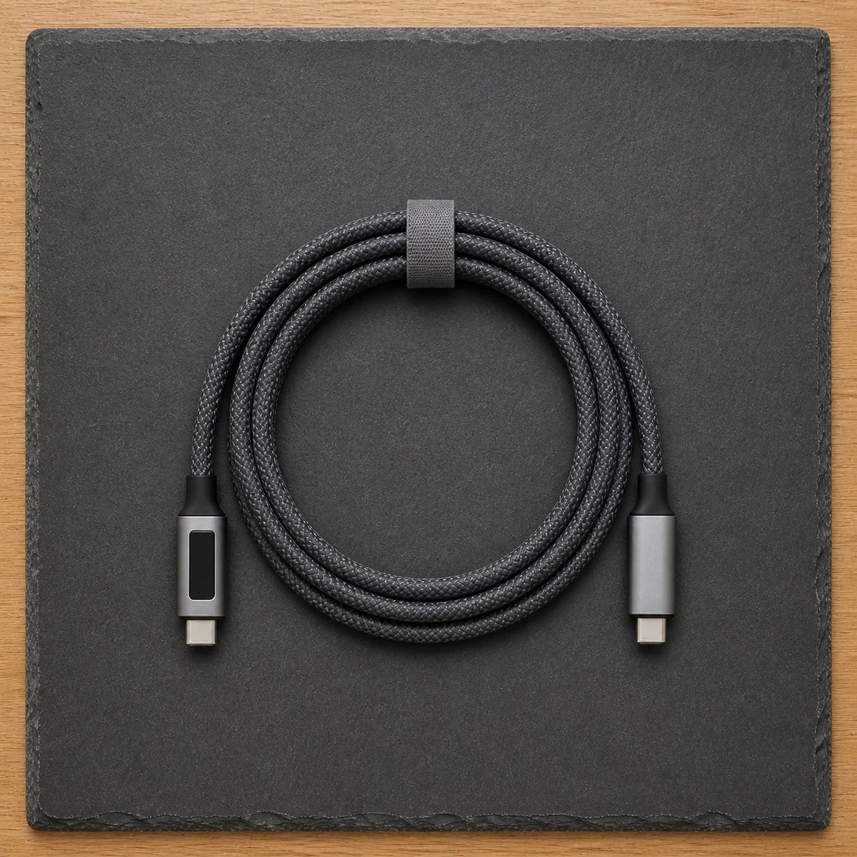 USB-C to USB-C Cable 2m — top-down flat lay view