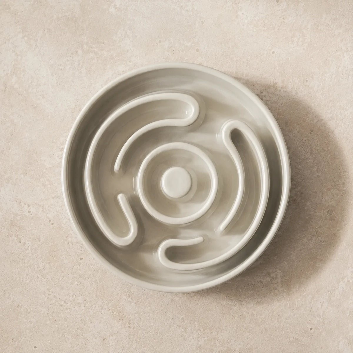 Ceramic Slow Feeder — top-down flat lay view